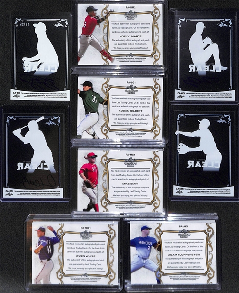 Lot of (9) Leaf Trinity Baseball Autograph Cards w. Bo Bichette